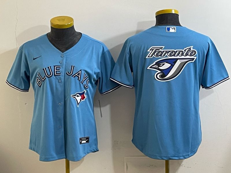 Women 2025 Toronto Blue Jays Blank Light blue Game Nike MLB Jersey style 0011